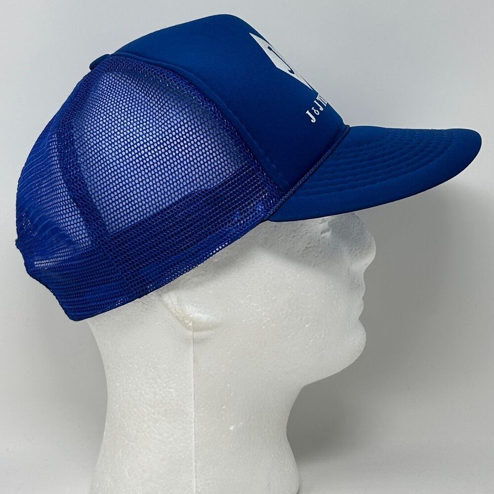Vintage J & J Temporaries Trucker Hat Baseball Cap Temps Staffing Snapback Blue - Picture 8 of 10